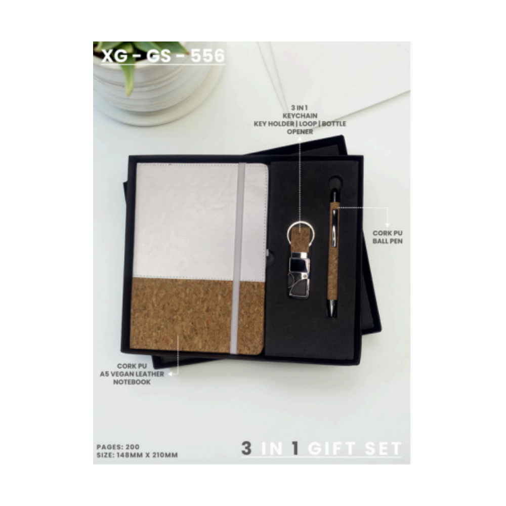 The XG-GS-556: Bright Cork & Silver 3-in-1 Gift Set