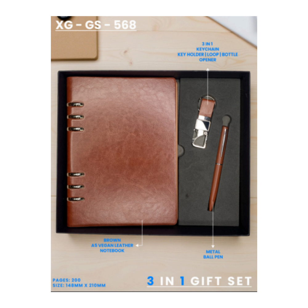 The XG-GS-568: Classic Brown Ring-Bound Gift Set