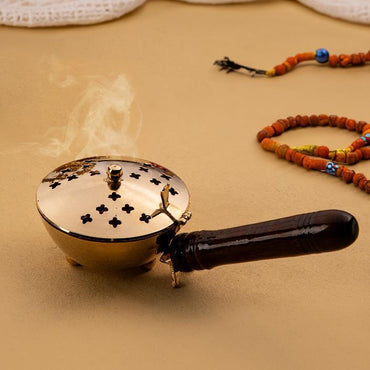 Gold Brass Incense Burner