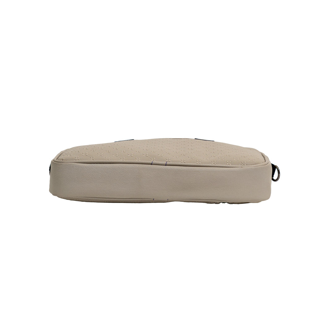 TEXEL Beige Embossed Monogram Faux Leather Laptop Messenger Bag (Model: TXL506)
