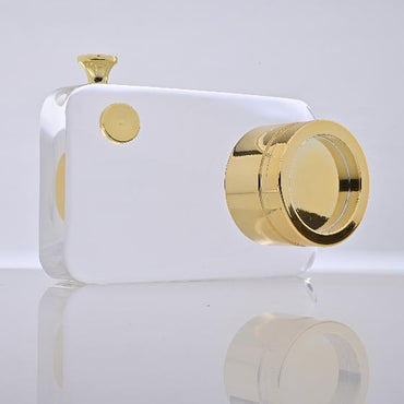 Transparent Crystal Ornament Sculpture Camera Statue for Desktop Bedroom L Decorative Showpiece