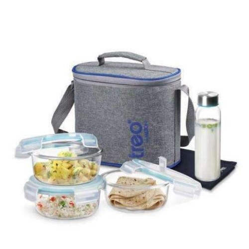 ALL FRESH BOROSILICATE PREMIER GLASS TIFFIN 5 PCS SET