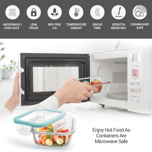 ALL FRESH BOROSILICATE PREMIER GLASS TIFFIN 8 PCS SET