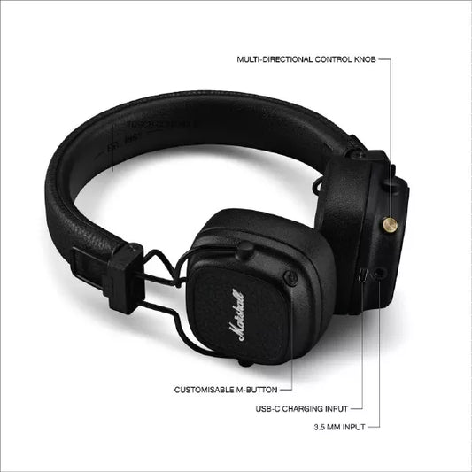 Marshall Major V Wireless On-Ear Headphones (Black)