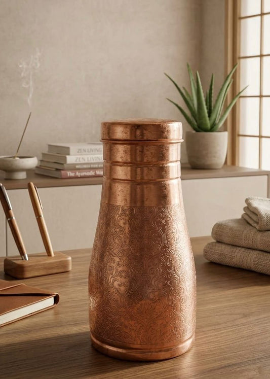 SURAI Handcrafted Matka 950 ml, Matte Finish S003 - ताम्र