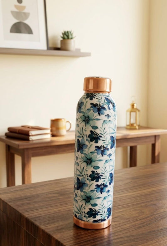 TIVRA T025 Meena Floral Copper Bottle 950 ml - आरोग्य