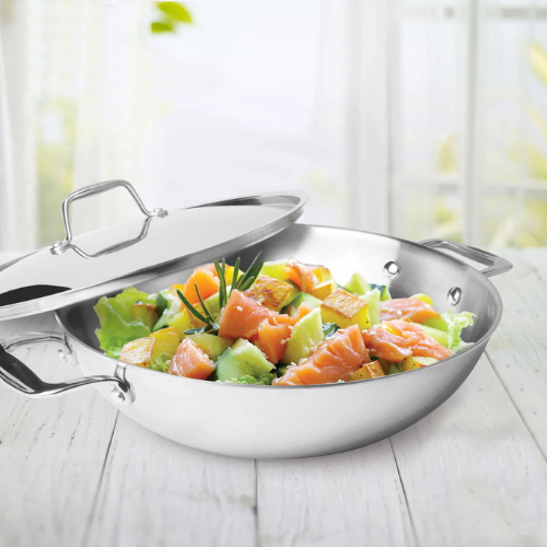 Triply Stainless Steel Kadhai with Lid 20CM