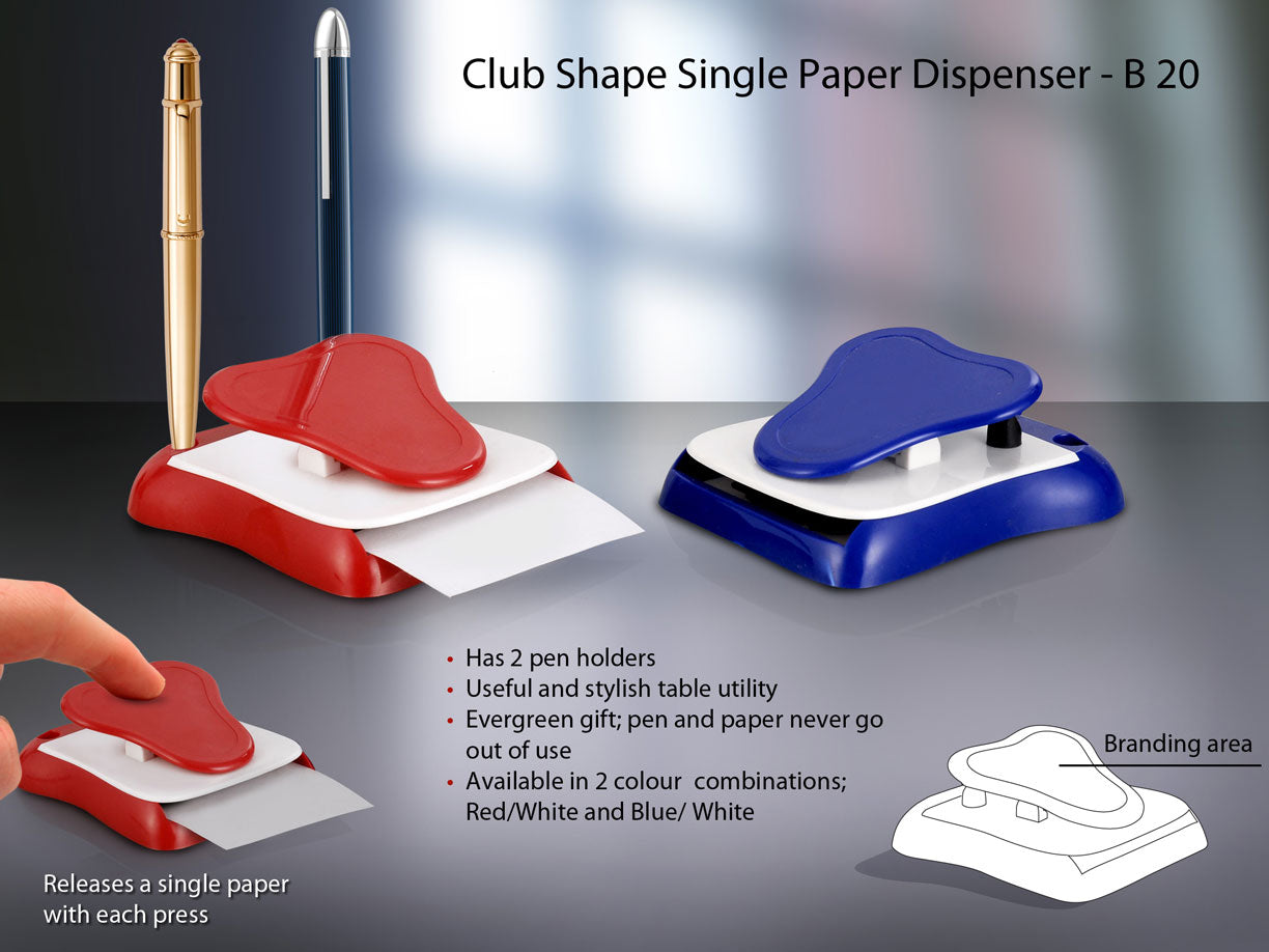 B20 – Club shape single paper dispenser