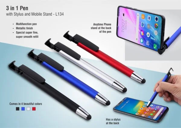 L134 – 3 in 1 Pen with stylus and mobile stand