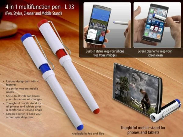 L93 – 4 in 1 multifunction pen (Pen, Stylus, Cleaner and Mobile Stand)