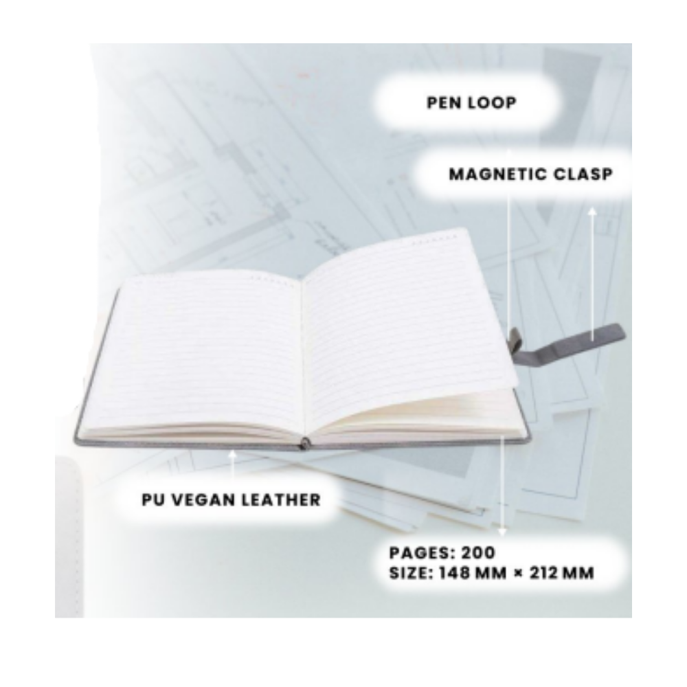 A5 PU Leather Executive Notebook with Magnetic Metal Clasp – XG-NB11