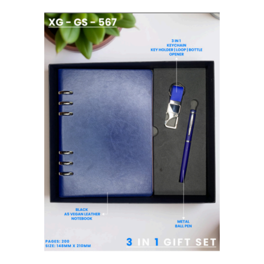 The XG-GS-567: Ring-Bound Blue 3-in-1 Gift Set