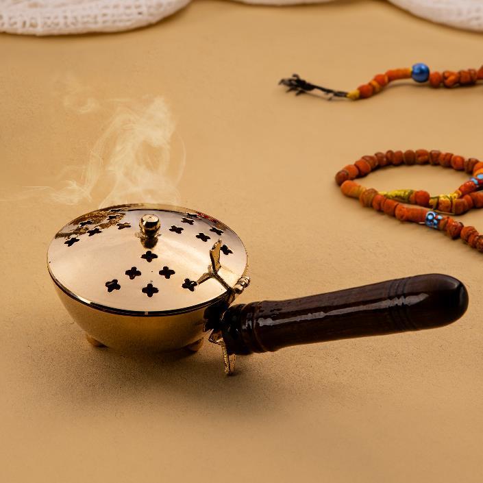 Gold Brass Incense Burner