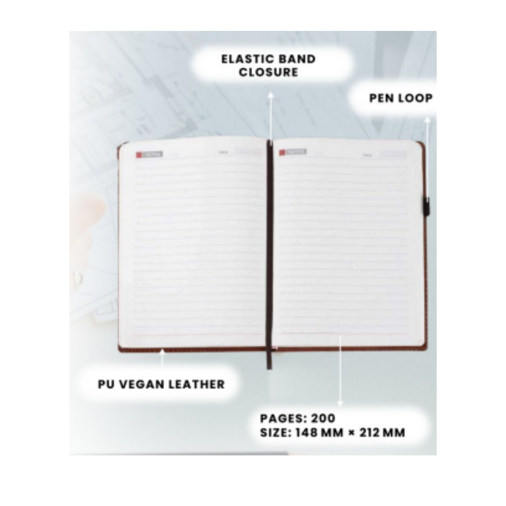 A5 PU Leather Executive Notebook with Elastic Band Closure – XG-NB13