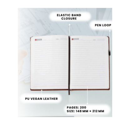 A5 PU Leather Executive Notebook with Elastic Band Closure – XG-NB13