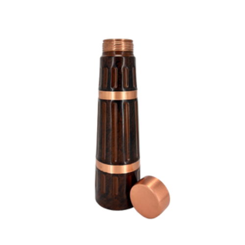 TATVA Royal Matte Copper Bottle – Engraved Bands