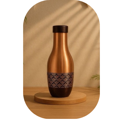 TAVYA Antique Copper Bottle – Designer Matte Finish