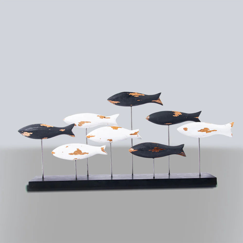 Black & White Sardines Table Accent