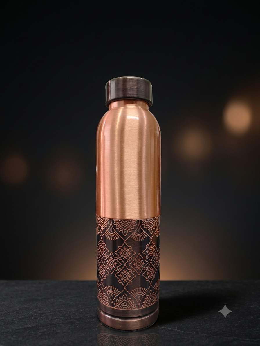 Premium Copper Bottle – 1000 ml A011 - शुद्ध