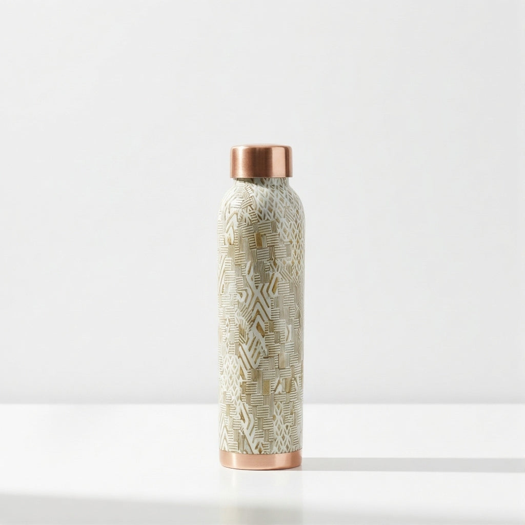 TIVRA T026 Meena Floral Copper Bottle - 950 ml समृद्धि