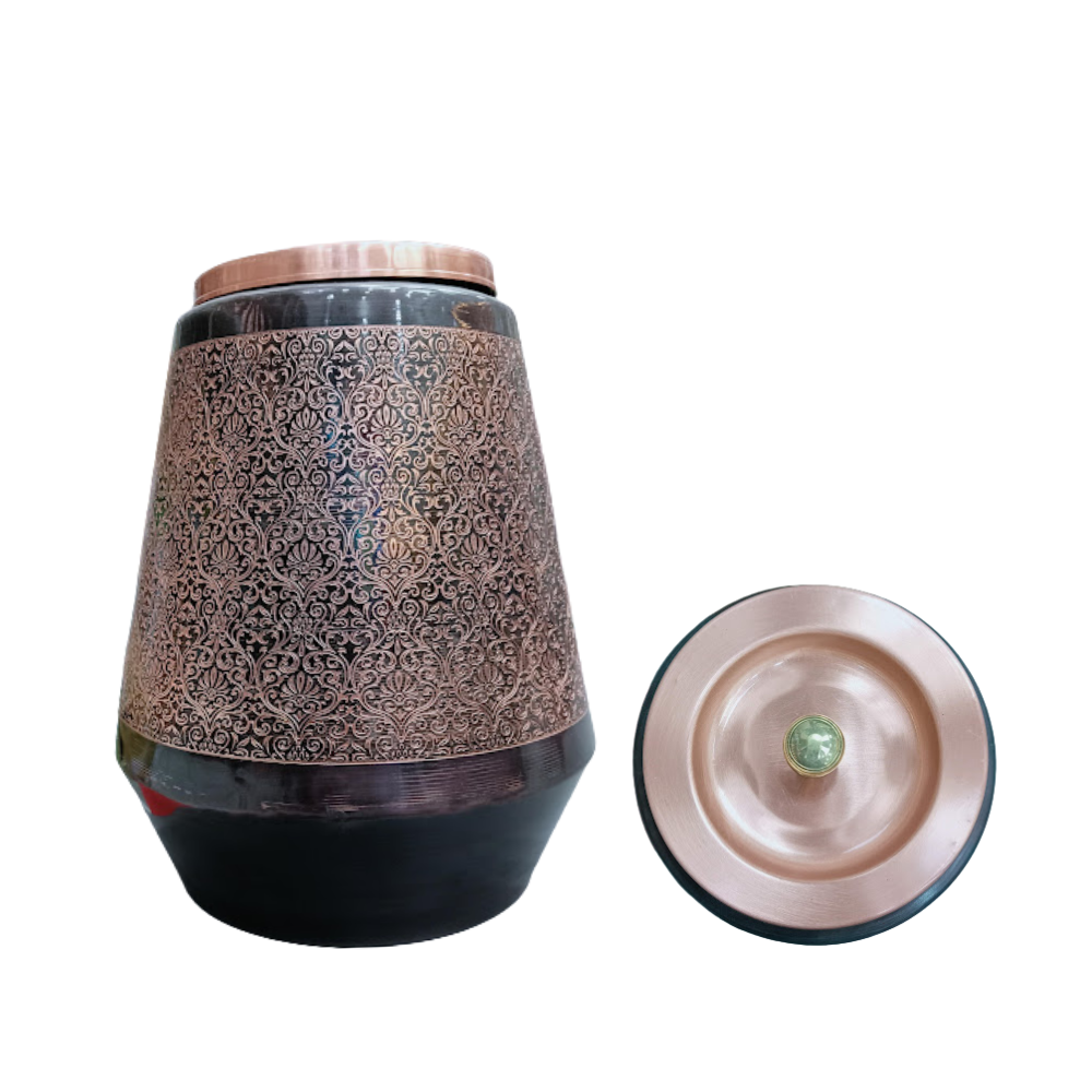 Etching Heritage Copper Water Dispenser 8 Litres E011 - आरोग्य