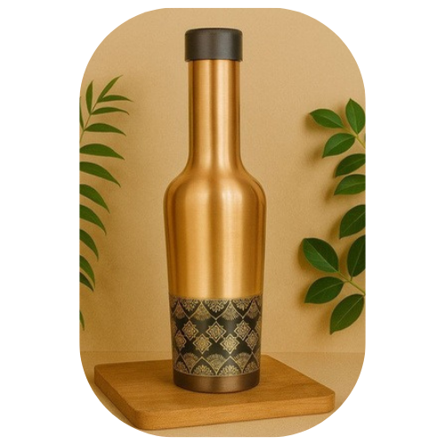 TAVYA Antique Copper Bottle – Glossy Tall Design
