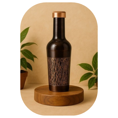 TURA Earth Vein Copper Bottle – Midnight Wood Edition