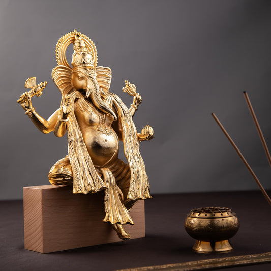 Lord Ganesha Seated on Pedestal