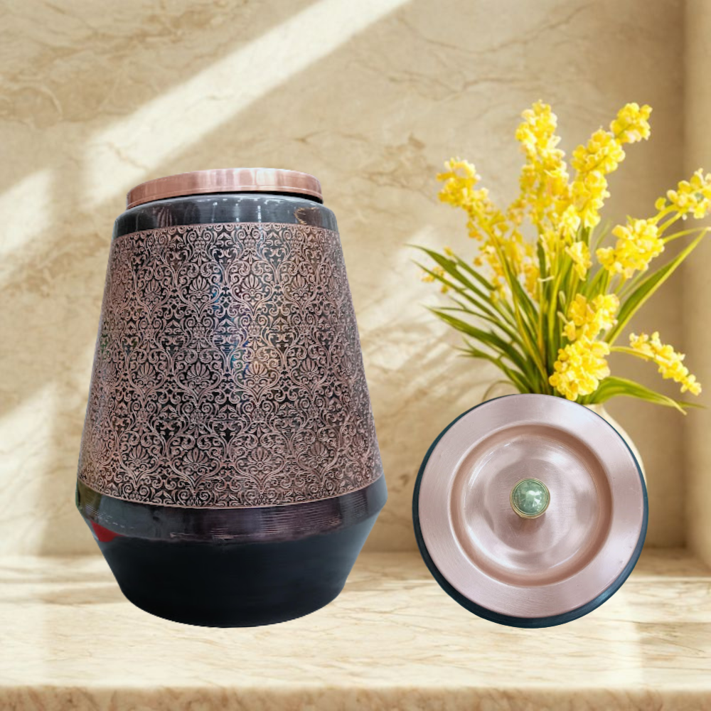 Etching Heritage Copper Water Dispenser 8 Litres E011 - आरोग्य