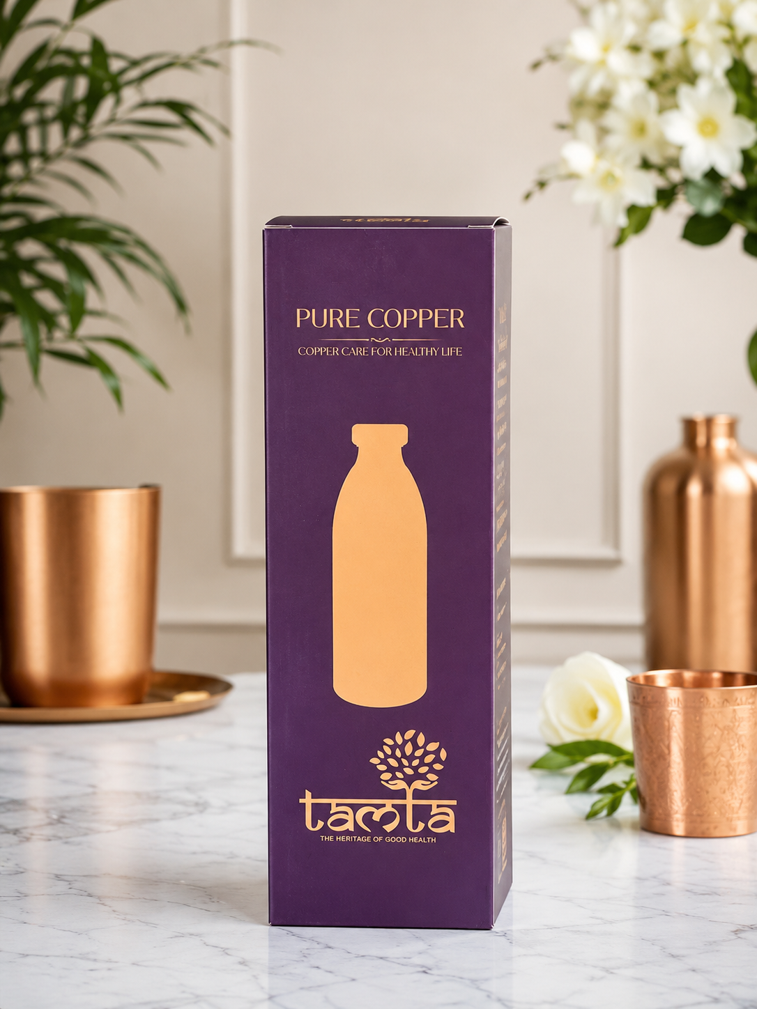 Premium Copper Bottle – 1000 ml A011 - शुद्ध