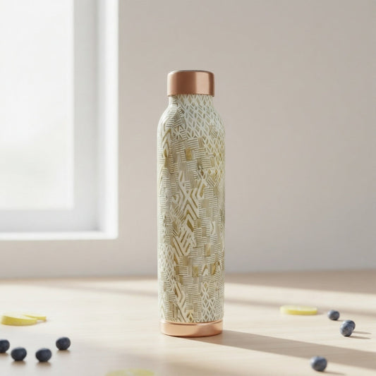 TIVRA T026 Meena Floral Copper Bottle - 950 ml समृद्धि