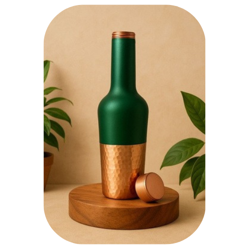 TIVRA Silk Copper Bottle – Glossy Dual-Tone Finish