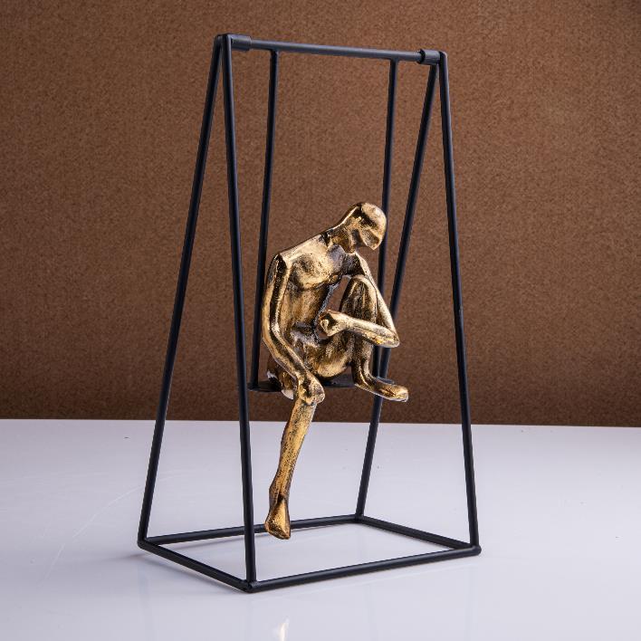 Thinker Man On Swing Statue Showpiece Home Decor