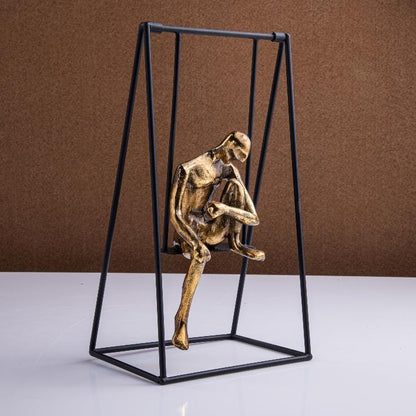 Thinker Man On Swing Statue Showpiece Home Decor