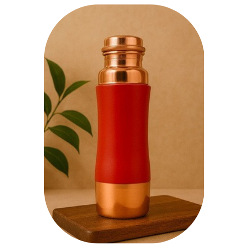 TIVRA Ergonomic Copper Bottle – Red Gloss