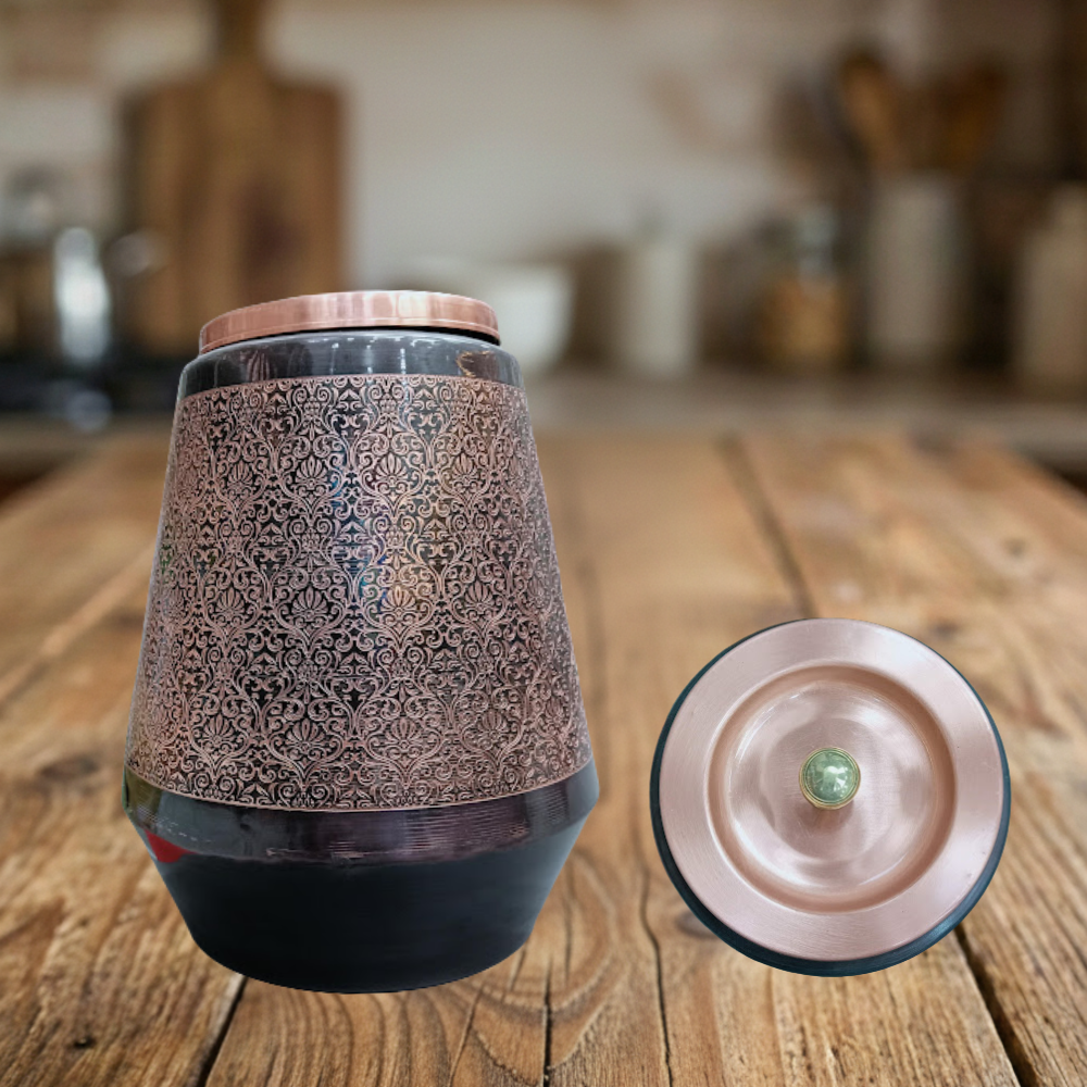 Etching Heritage Copper Water Dispenser 8 Litres E011 - आरोग्य