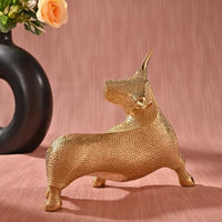 Vintage Metal Brass Cow Statue