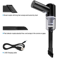 CUISINART Dual-Function Car & Home Vacuum – Rechargeable 120W Wireless Cleaner with Lighting & USB (Black)