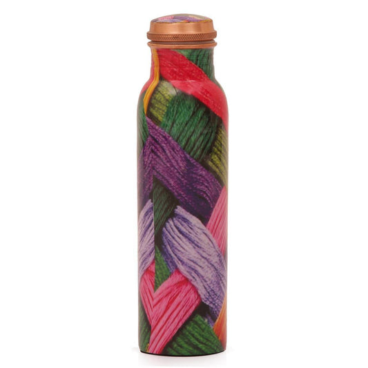 Mandala Design Copper Water Bottle  Set of 1