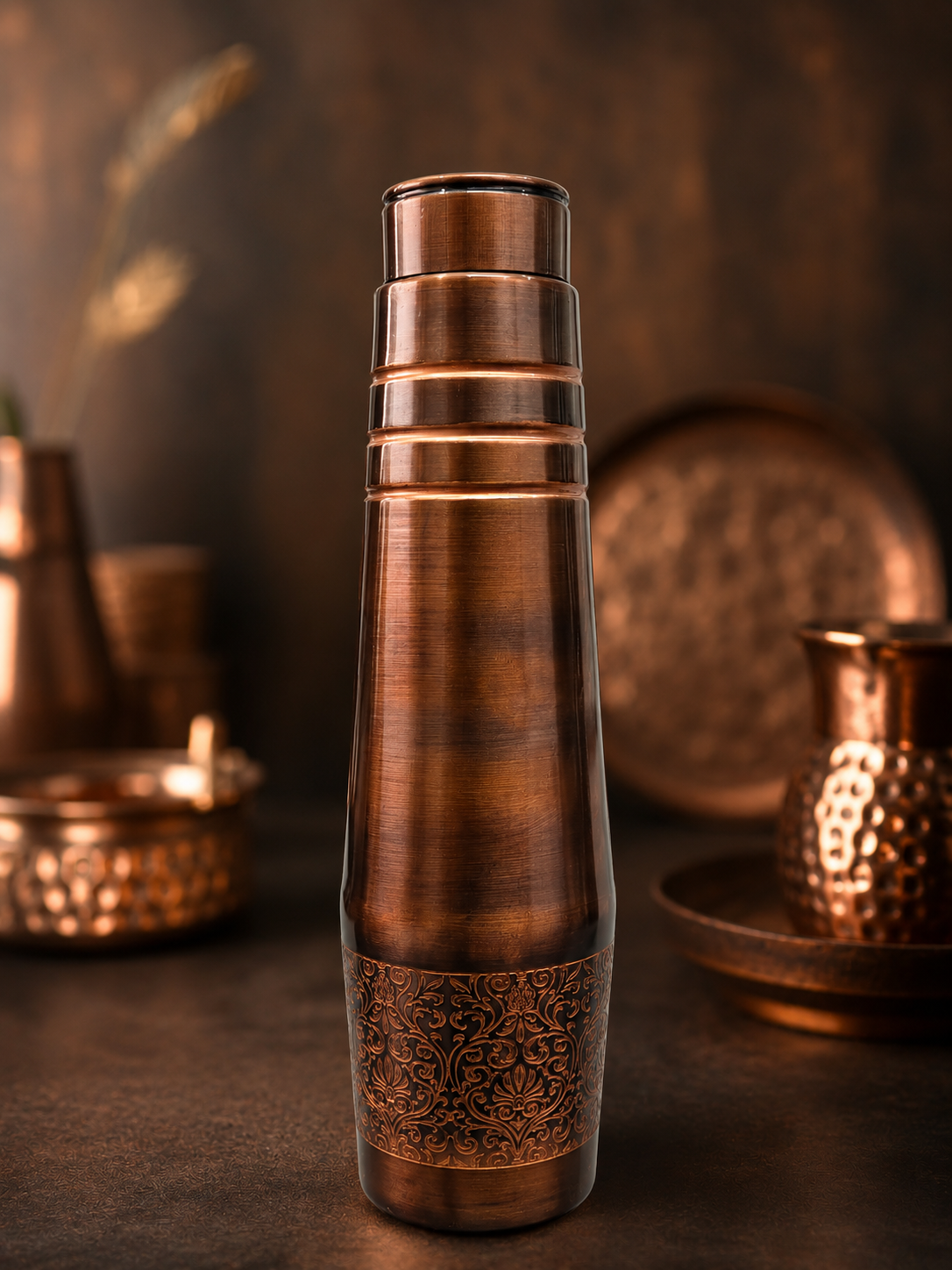 ETCHING Heritage Copper Bottle – Royal Matte Etch Edition 950 ml E015 - स्वास्थ्य