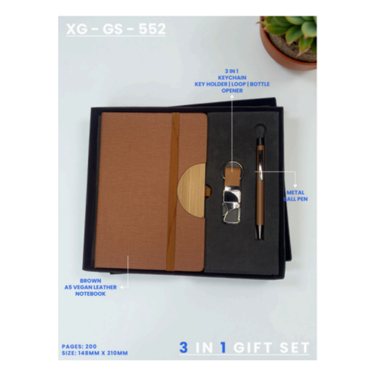 The XG-GS-552: Monochrome Brown 3-in-1 Gift Set