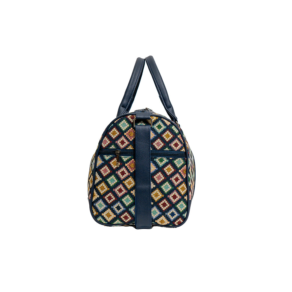 Multicolor Geometric Diamond Jacquard Travel Duffle Bag (Model: OMZ103)