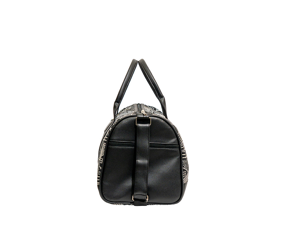 Monochrome Geometric Village Print Travel Duffle Bag (Model: OMZ102)