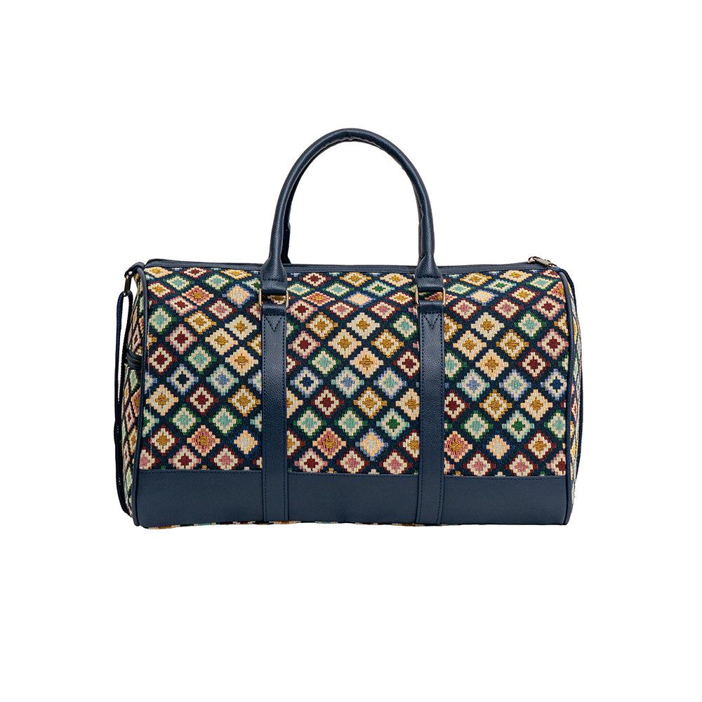 Multicolor Geometric Diamond Jacquard Travel Duffle Bag (Model: OMZ103)