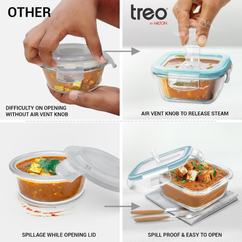 ALL FRESH BOROSILICATE PREMIER GLASS TIFFIN 8 PCS SET