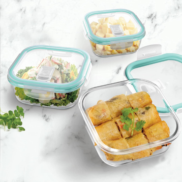 ALL FRESH BOROSILICATE PREMIER GLASS TIFFIN 8 PCS SET