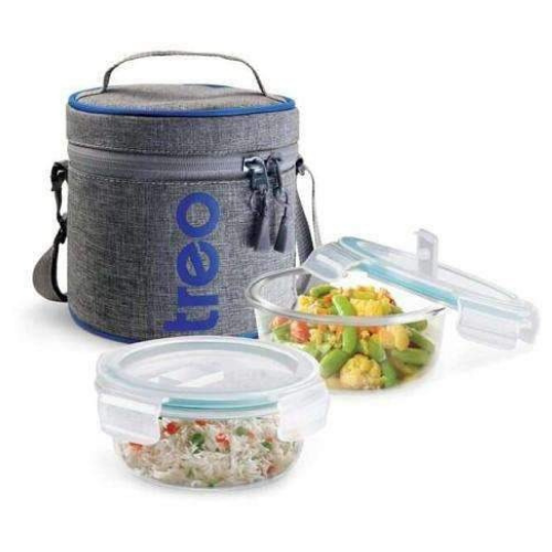 ALL FRESH ROUND BOROSILICATE GLASS TIFFIN 2 PCS SET
