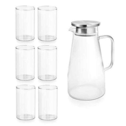 Borosilicate Iconic Lemon Glass Set With Jug 7 Pieces