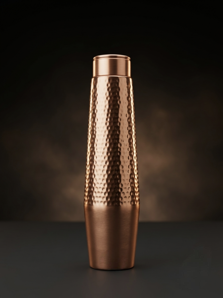 Crafted Copper Bottle – Half Hammered 950 ml H021 - विरासत