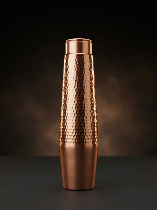 Crafted Copper Bottle – Half Hammered 950 ml H021 - विरासत